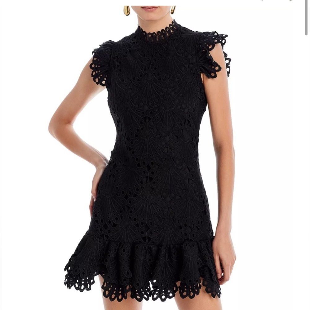 Aqua Mock Neck Lace Shift Dress - Exclusive (NWT) Size XS